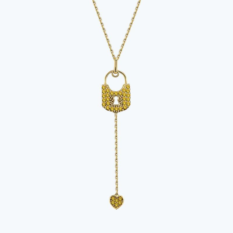 Besties Lock Gold Necklace