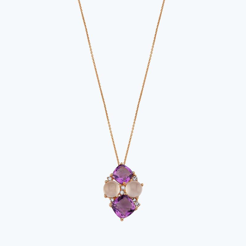 Amethyst Diamond Necklace