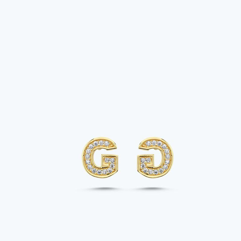 Letter G Gold Earring