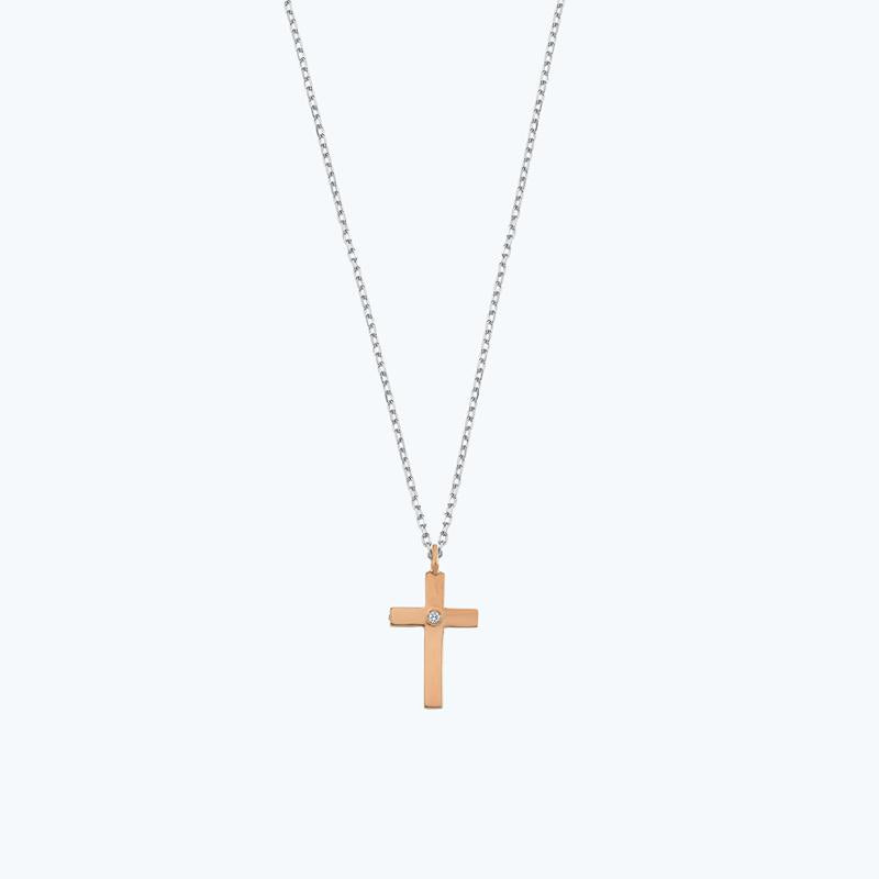 Kreuz Silber Diamantkette