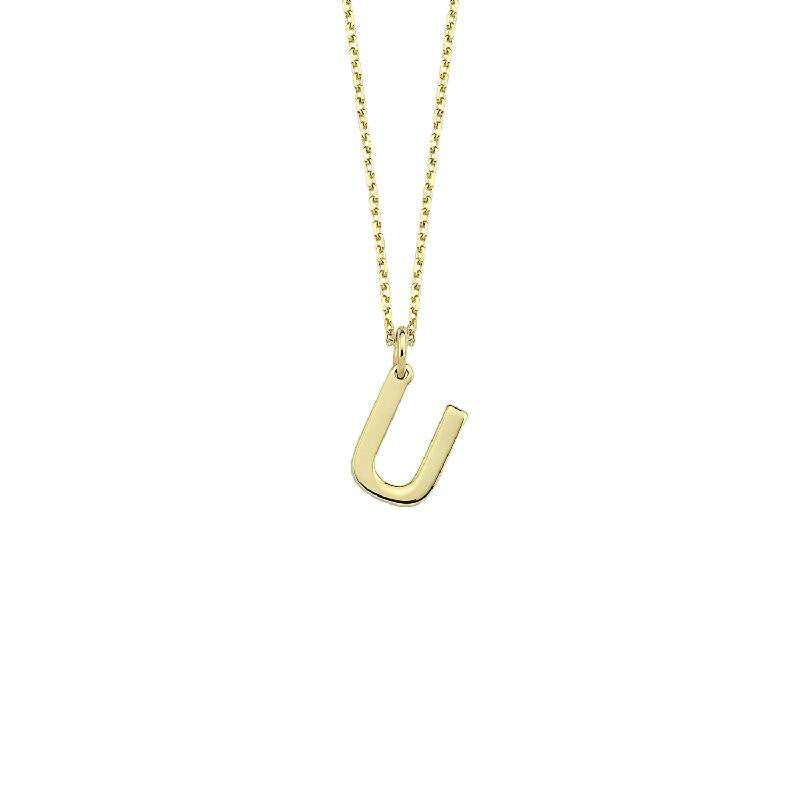 Letter U Gold Necklace