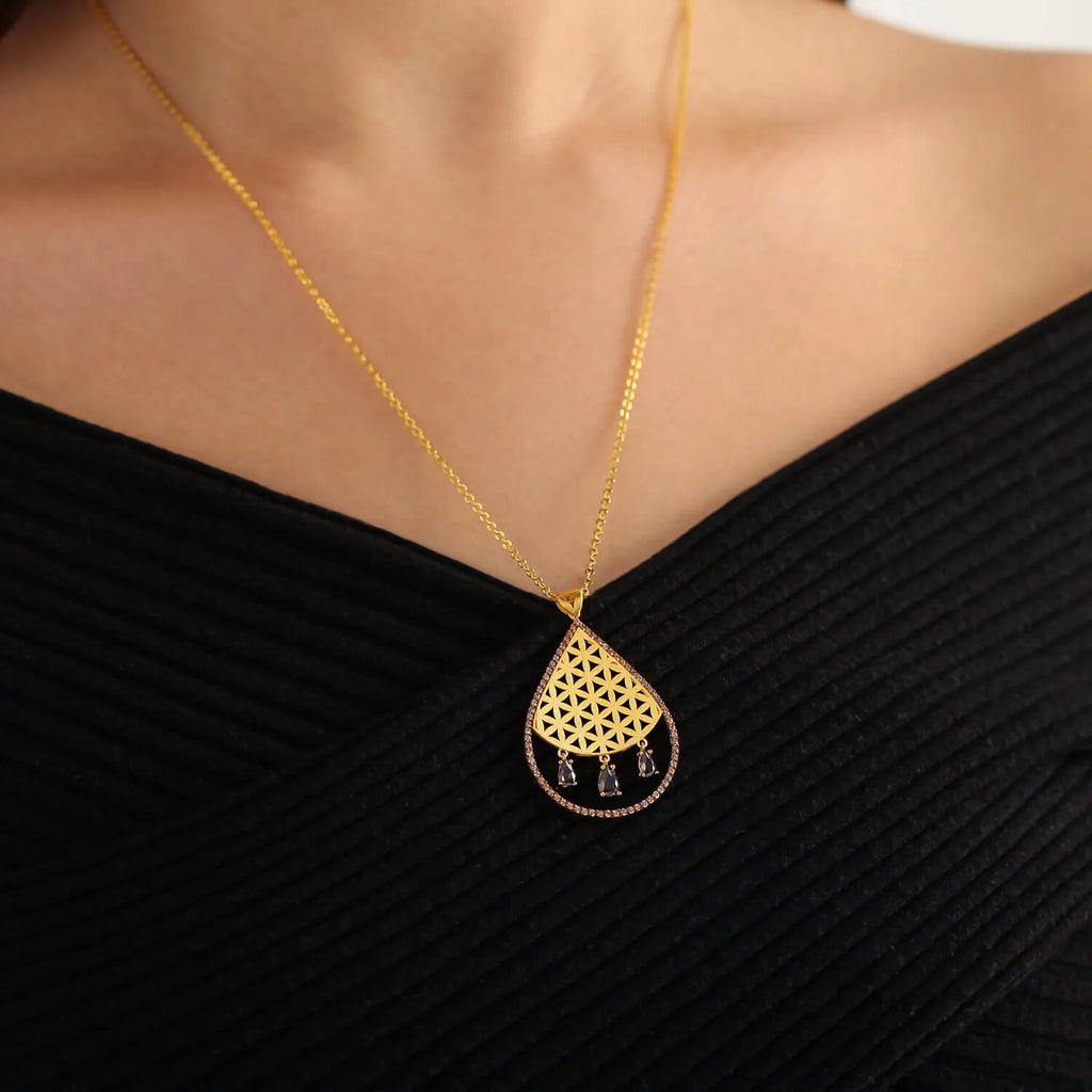 22 K Lebensblume Goldkette