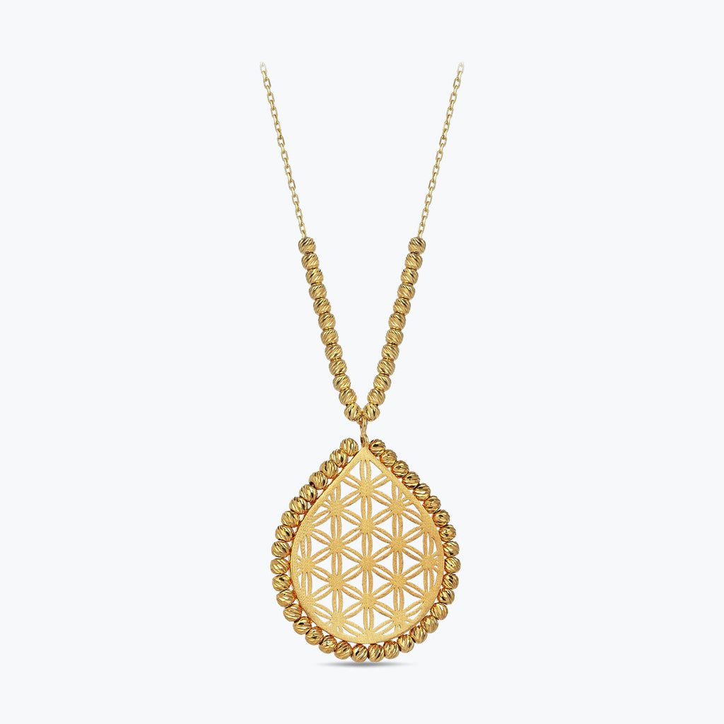 22K Flower of Lİfe Gold Necklace