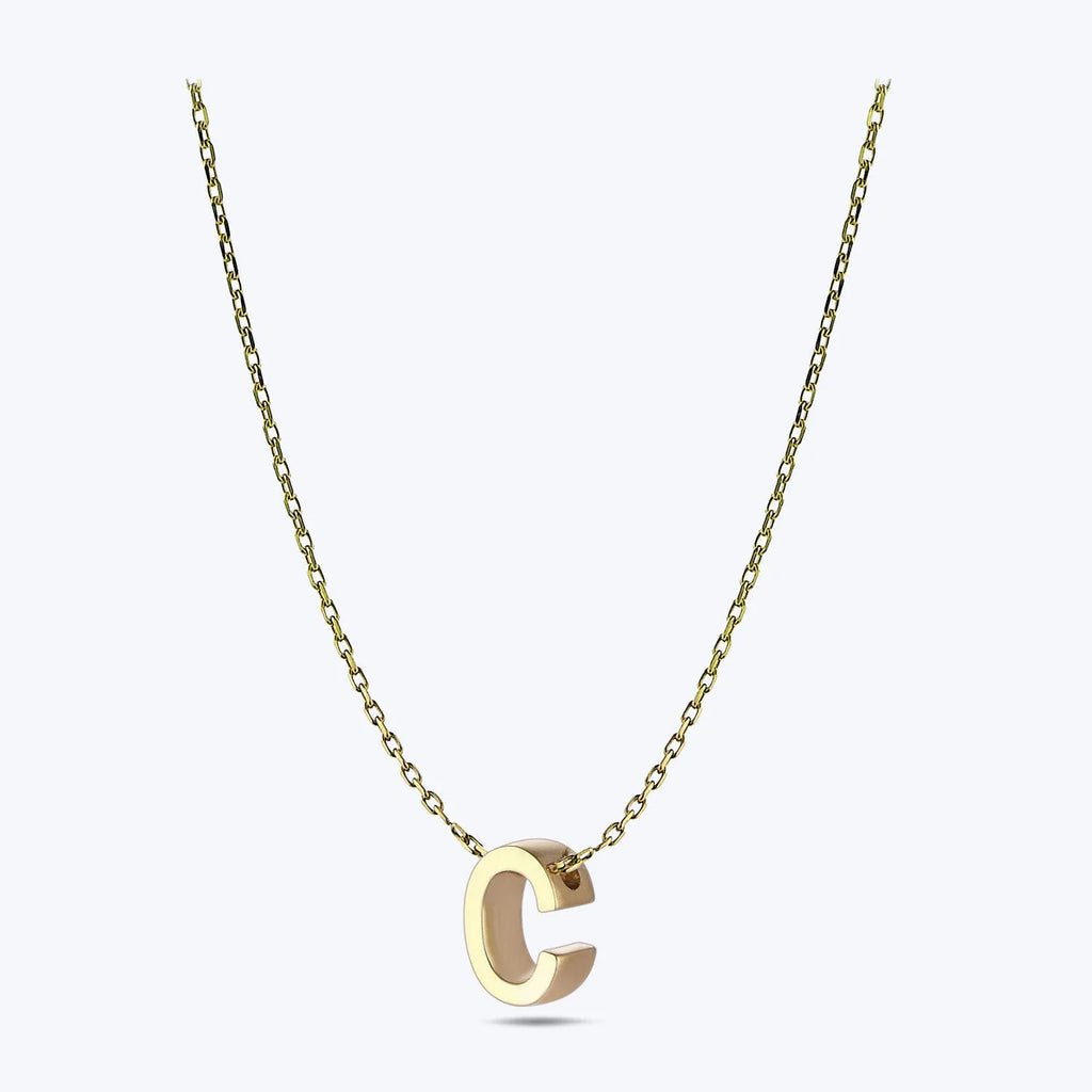 Letter C Gold Necklace