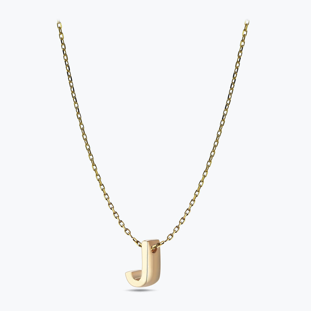 Letter J Gold Necklace