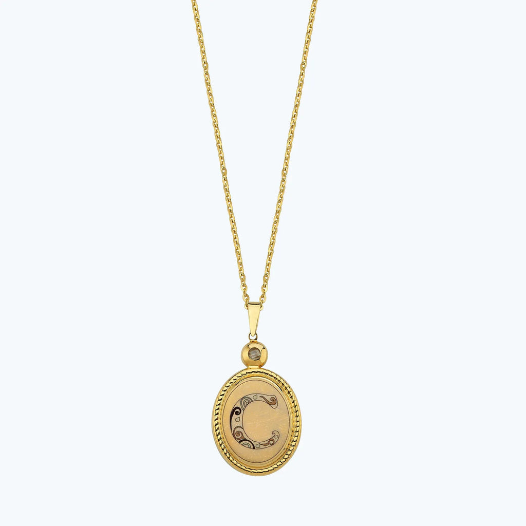 Letter C Gold Necklace