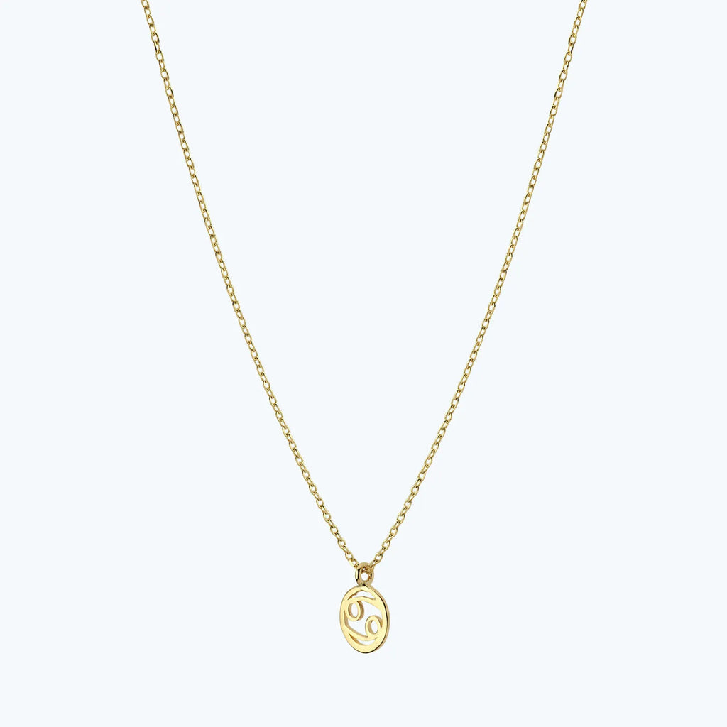 Zodiac Sign Cancer Gold Necklace