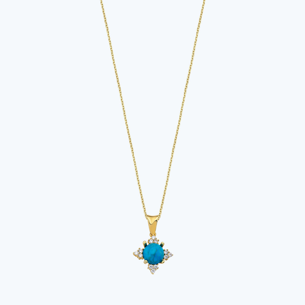 Colored Stone Gold Necklace