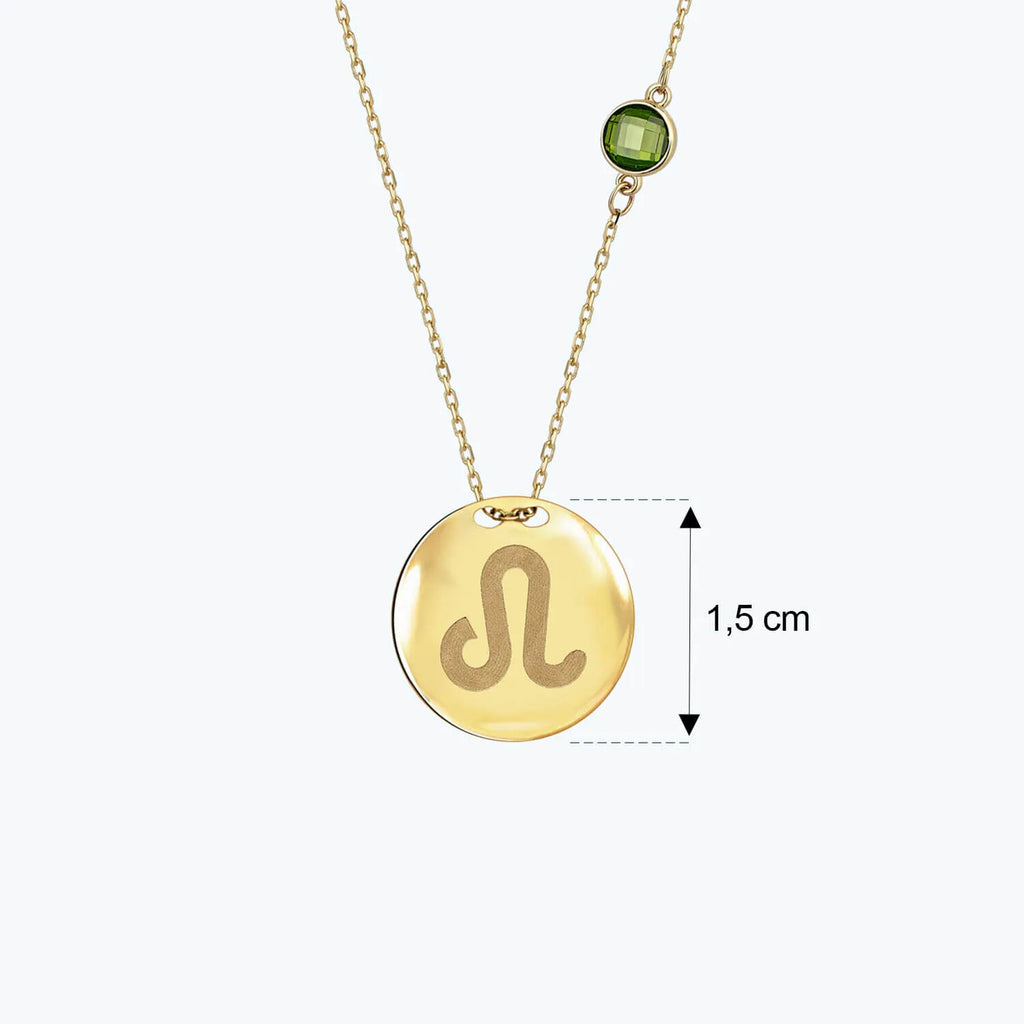 Zodiac Sign Gold Necklace Leo