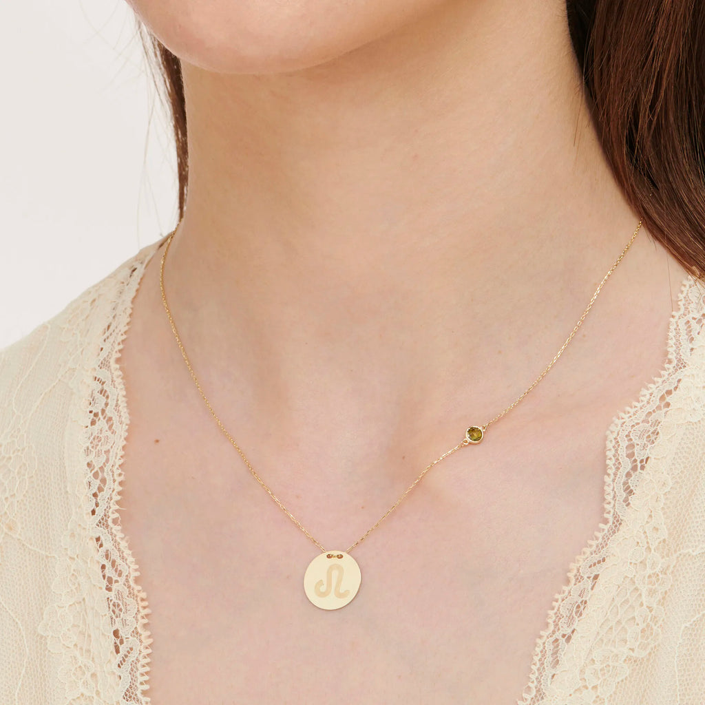 Zodiac Sign Gold Necklace Leo