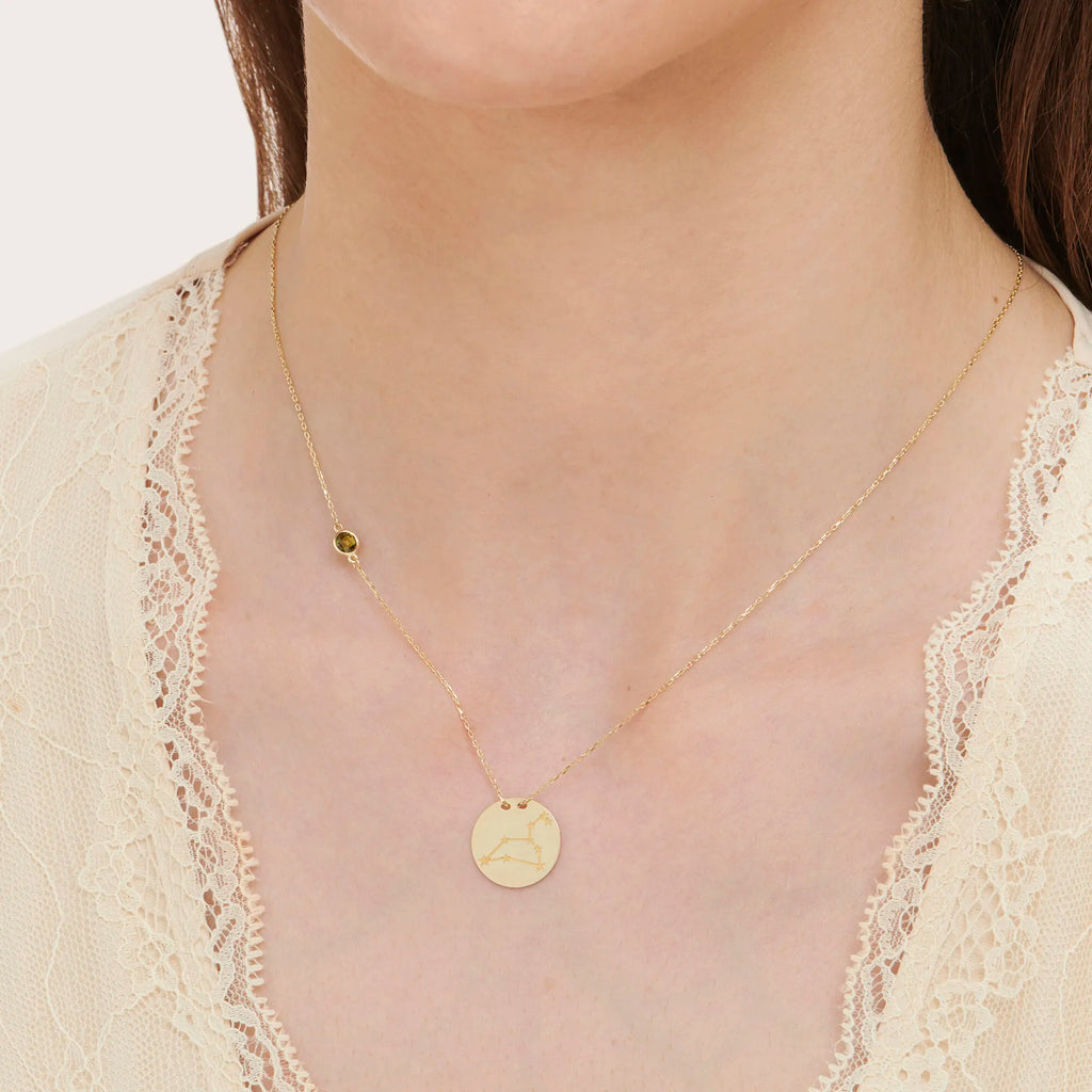 Zodiac Sign Gold Necklace Leo