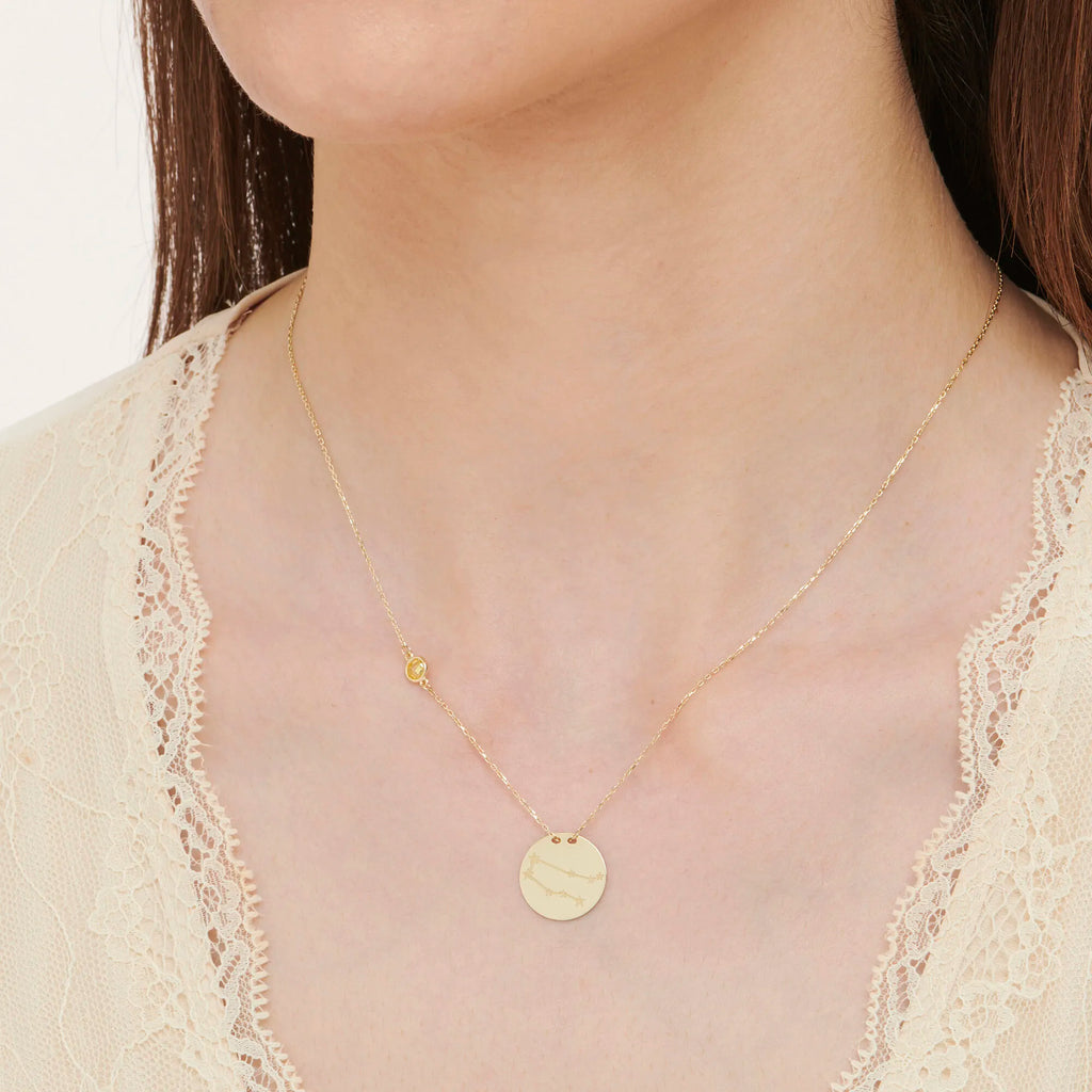 Zodiac Sign Gold Necklace Gemini