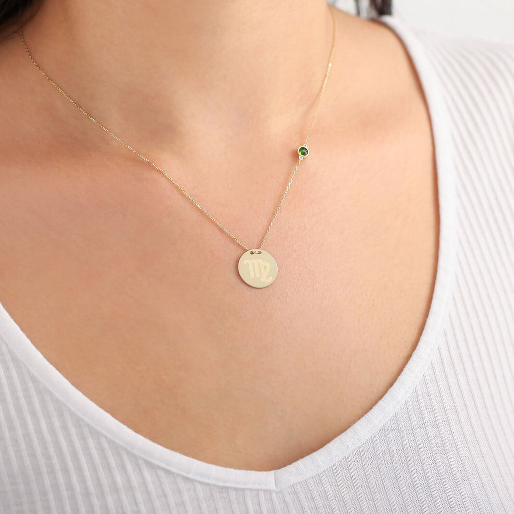 Zodiac Sign Gold Necklace Virgo