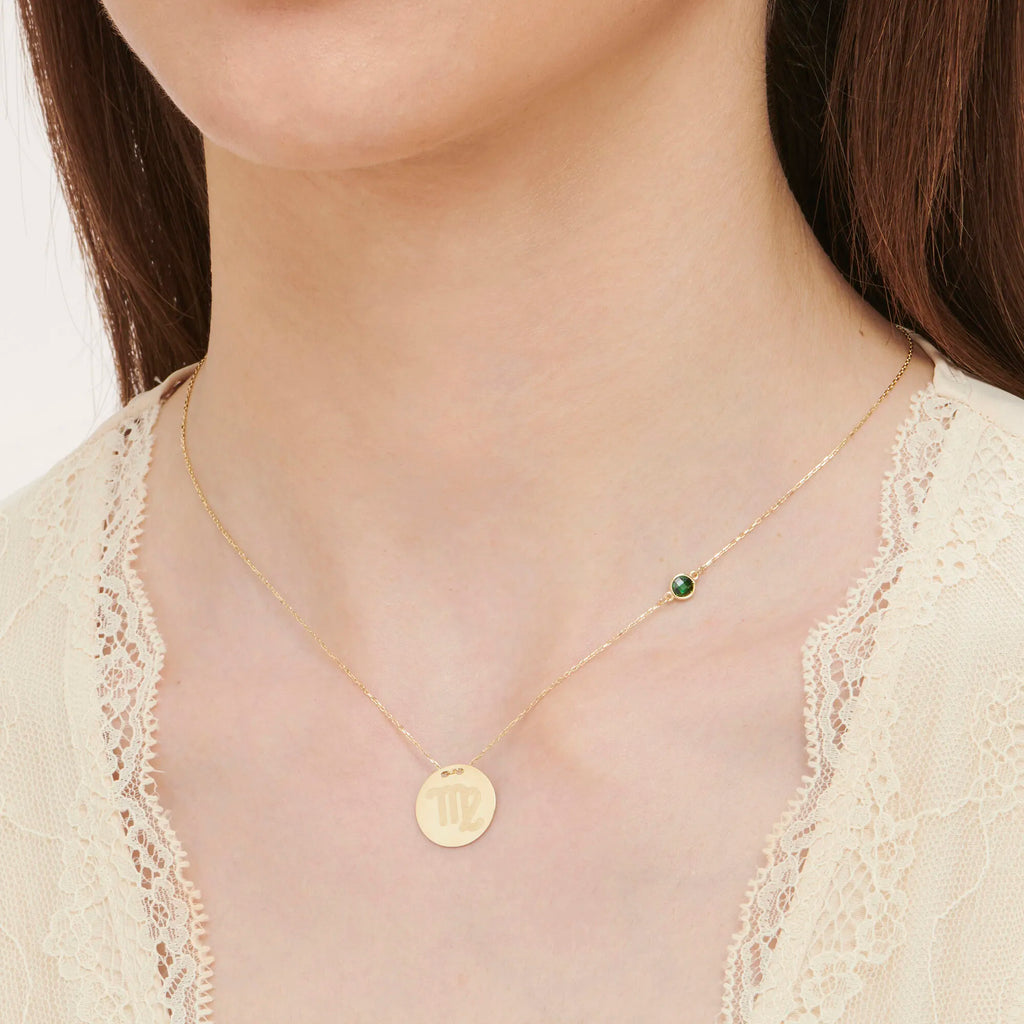 Zodiac Sign Gold Necklace Virgo