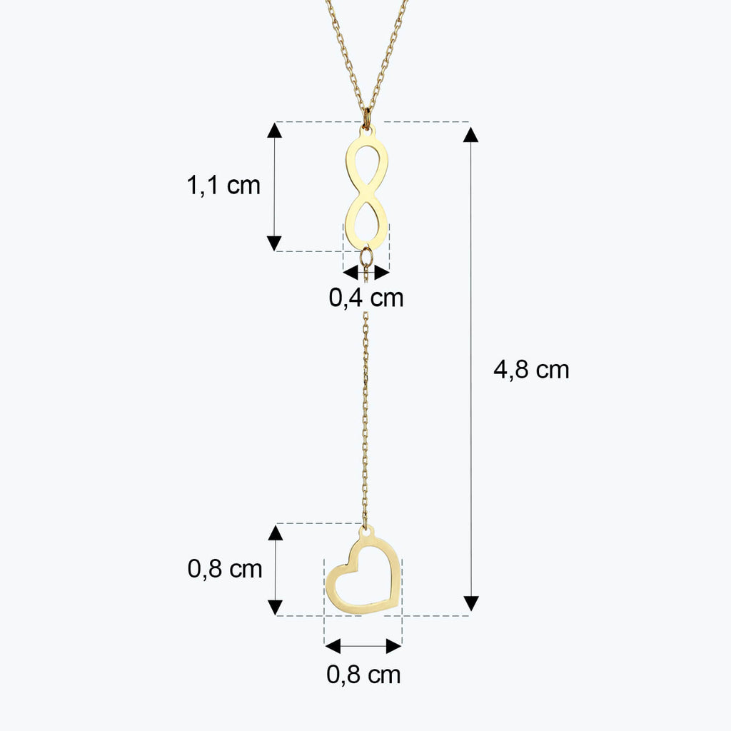 Infınite Heart Gold  Necklace