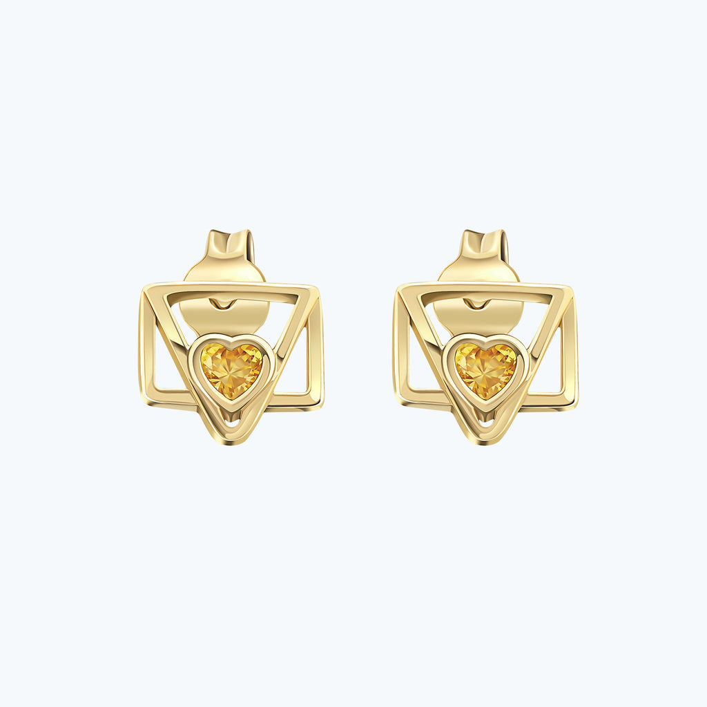 Besties Heart Gold Earrings