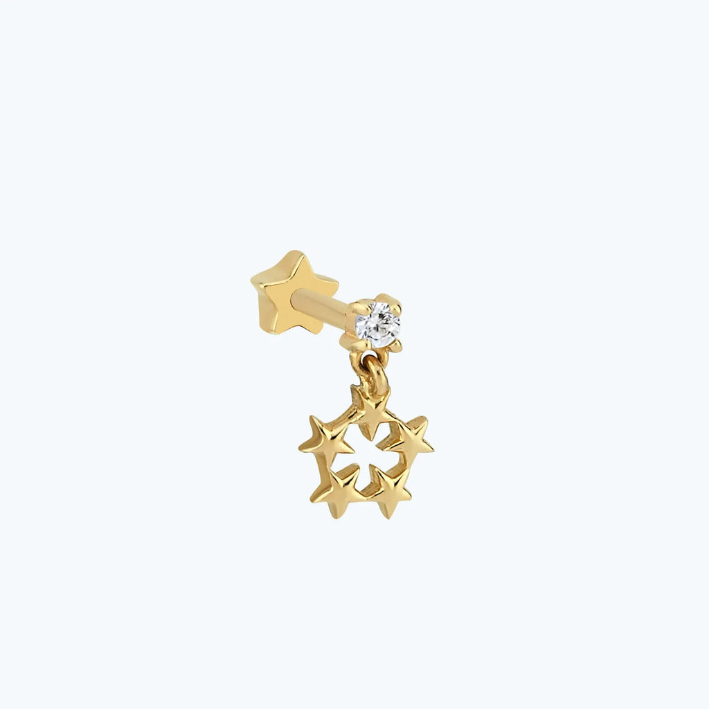 Gold Stern Tragus Piercing