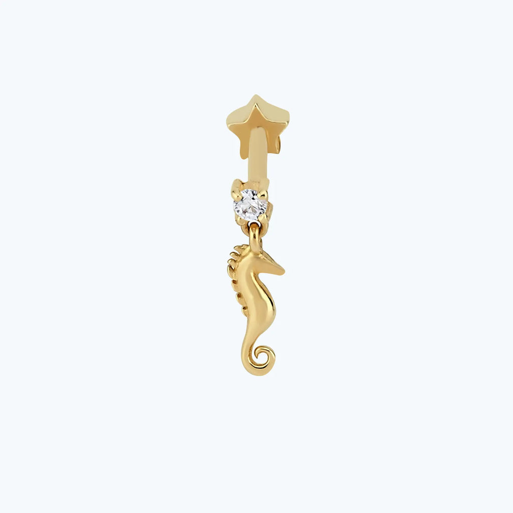 Gold Seepferdchen Tragus Piercing