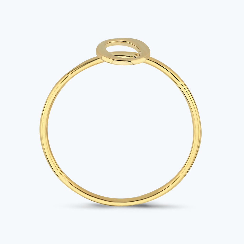 Letter O Gold Ring