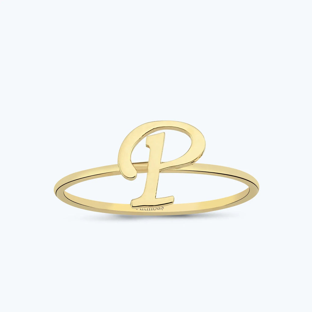 Bague Or Lettre P