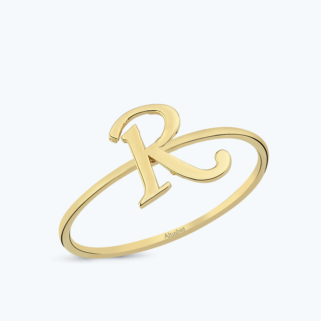 Bague Or Lettre R