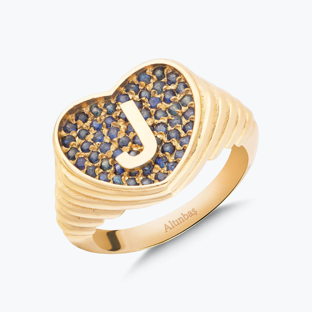 Marin Letter J Gold Ring