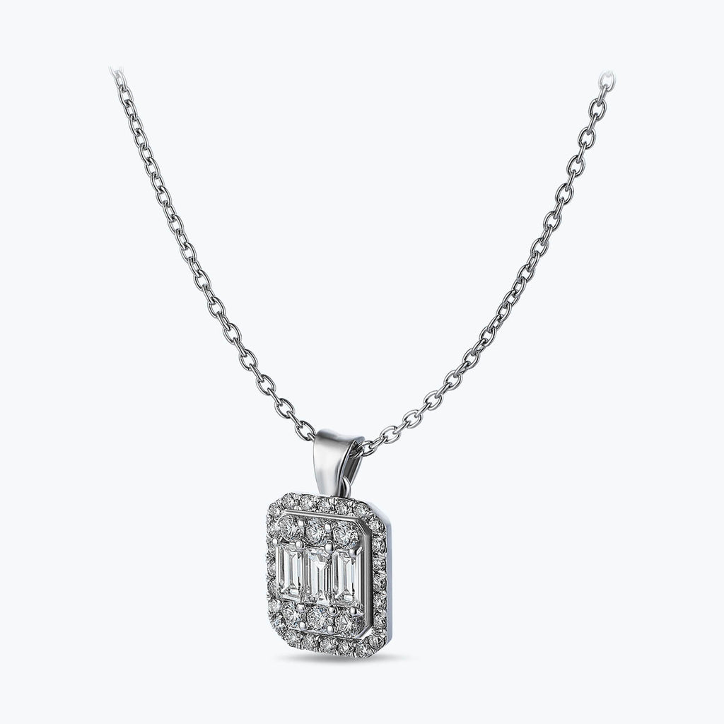 Collier Diamant Baguette