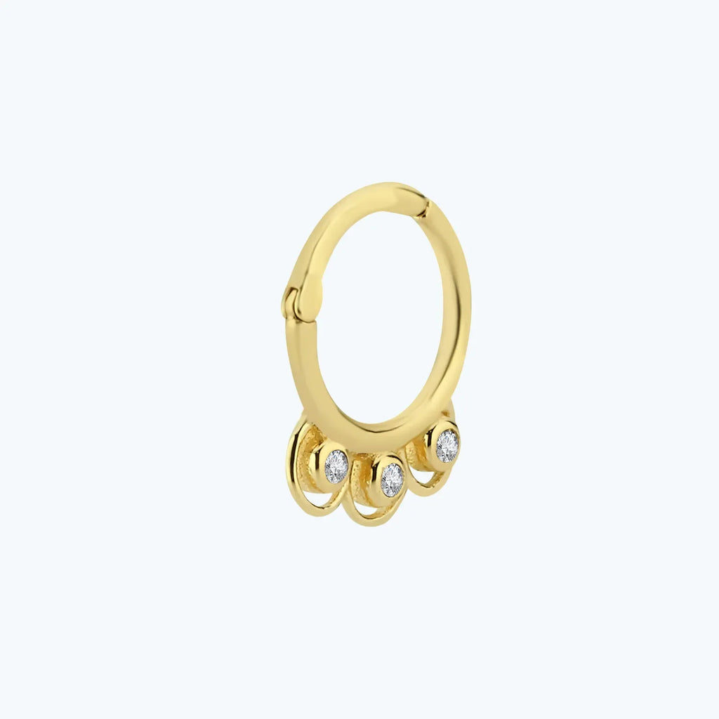 Gold Hoop Clicker Piercing