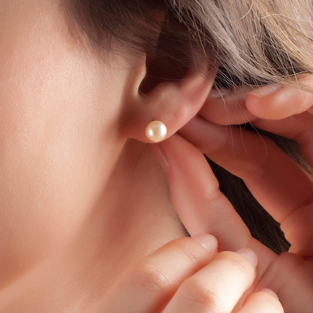 Pink Pearl Gold Earrings