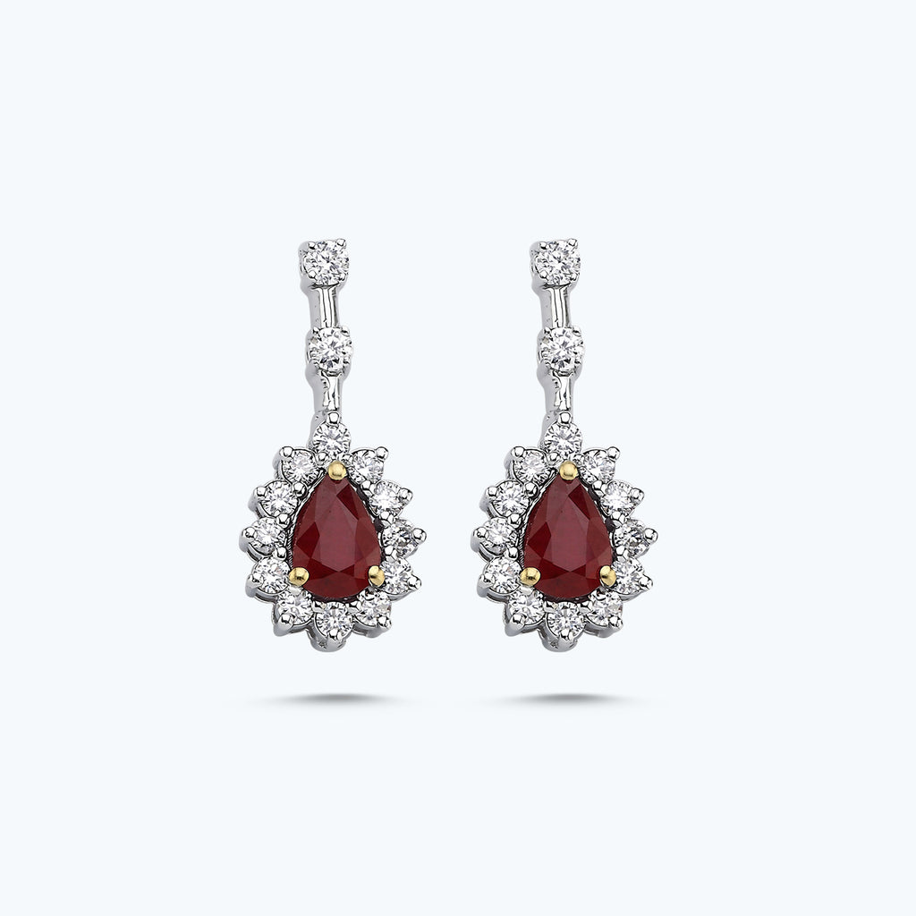 Ruby Diamond Earrings